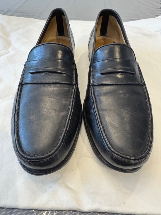 Santoni Men’s Leather Penny Loafers - Black